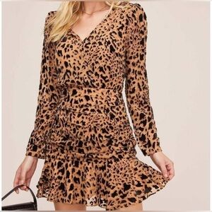 NEW ASTR the label Nikita Dress in Burnout Leopard